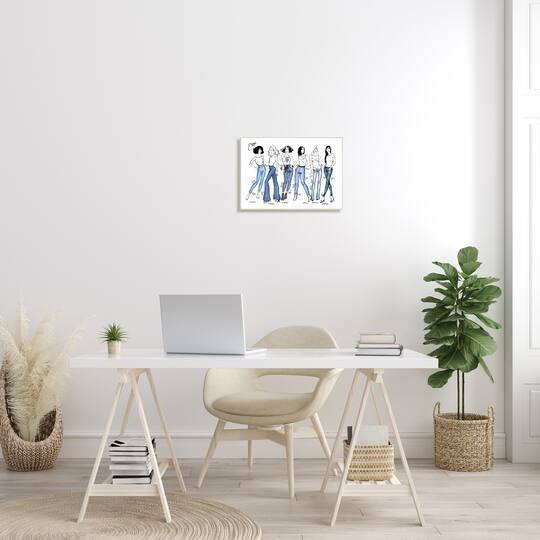 Stupell Industries Denim By Decades Female Fashion Jeans Blue White Wall Plaque